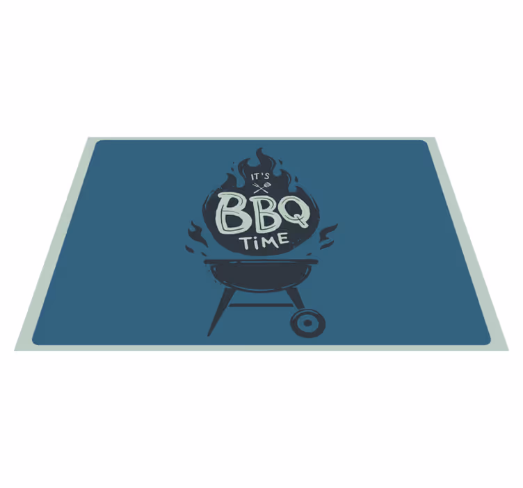 Placemat with quote bbq time flames - TenStickers
