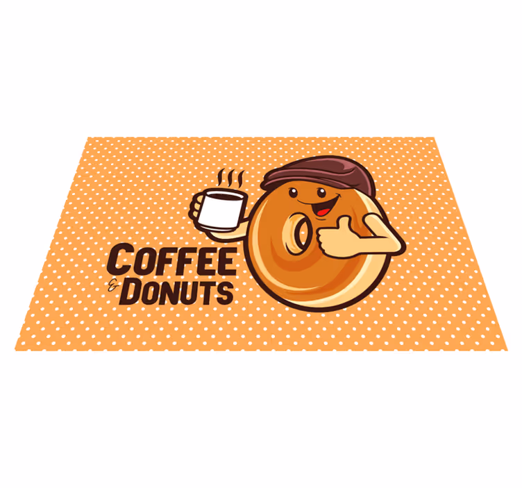 Children placemat happy doughnut character - TenStickers