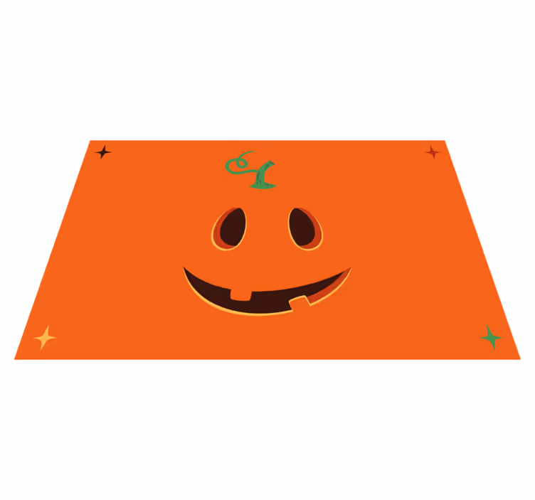 Black/orange happy pumpkin Halloween placemats - TenStickers