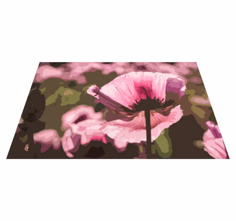 Painting of pink poppies on the field placemats - TenStickers