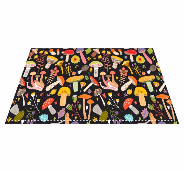 Autumn mushrooms pattern original placemats - TenStickers