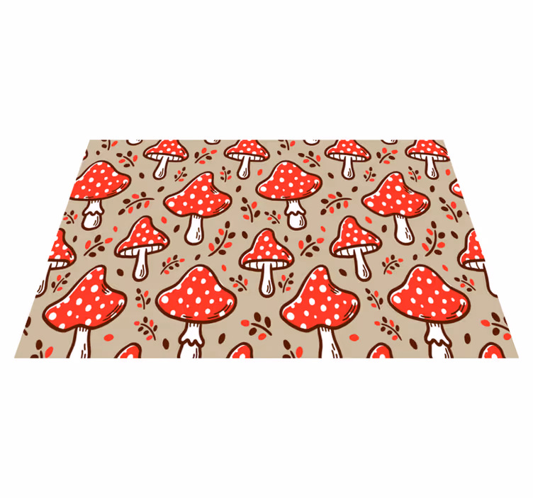 Original placemat red polka dot mushrooms - TenStickers