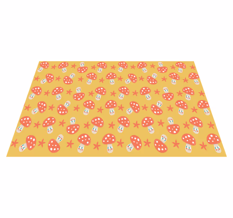 Children placemat with whimsical mushroom design - TenStickers