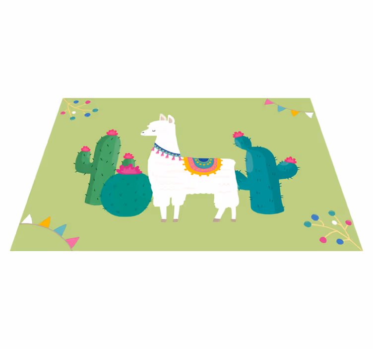 Llama with Cacti children placemat - TenStickers