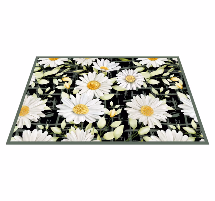 Realistic daisies on stripe floral placemats - TenStickers