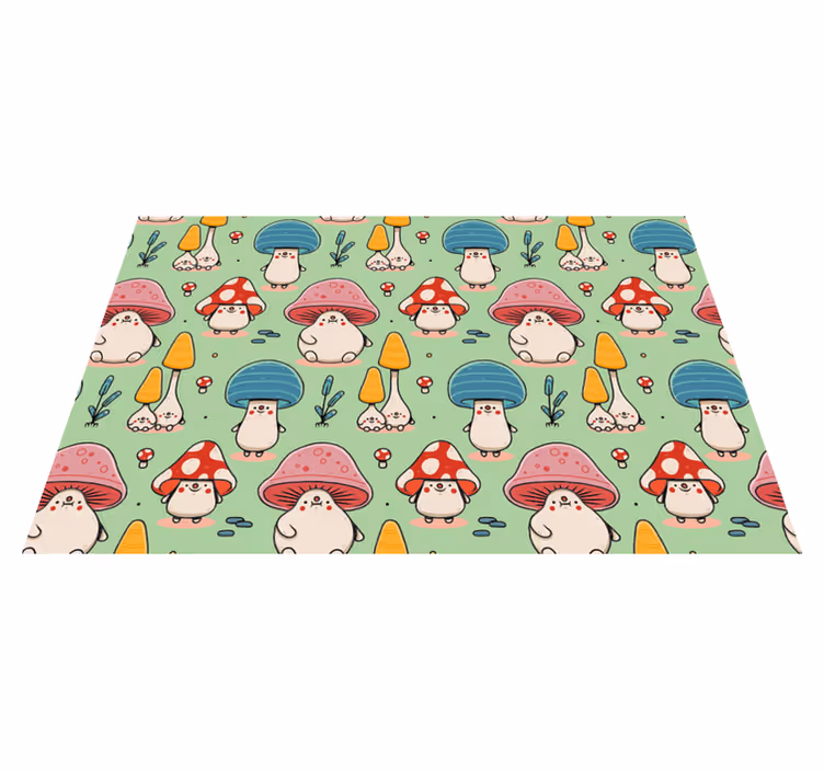 Children placemat with adorable mushroom friends - TenStickers