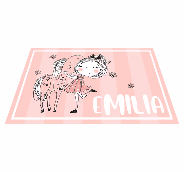 Charming girl horse children placemat - TenStickers
