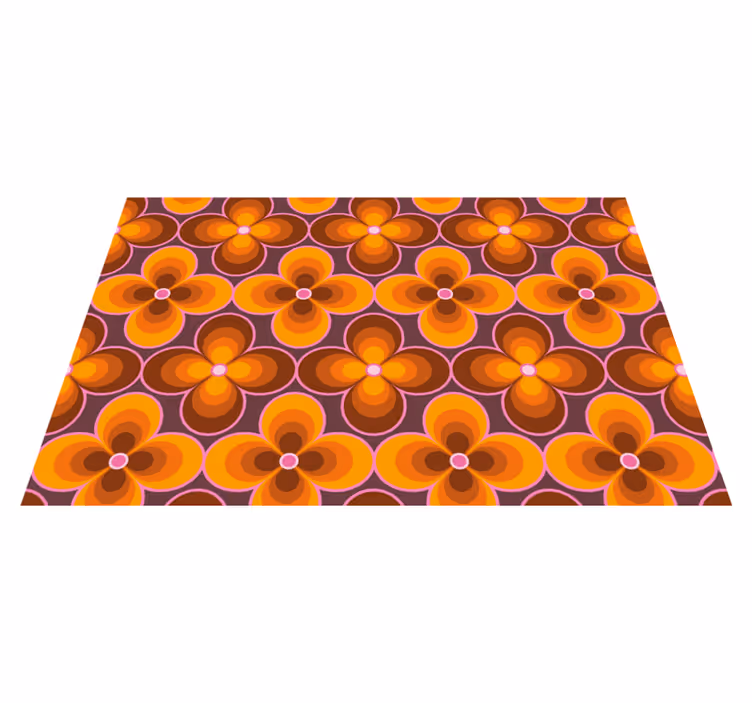 Flower retro groovy pattern original placemats - TenStickers