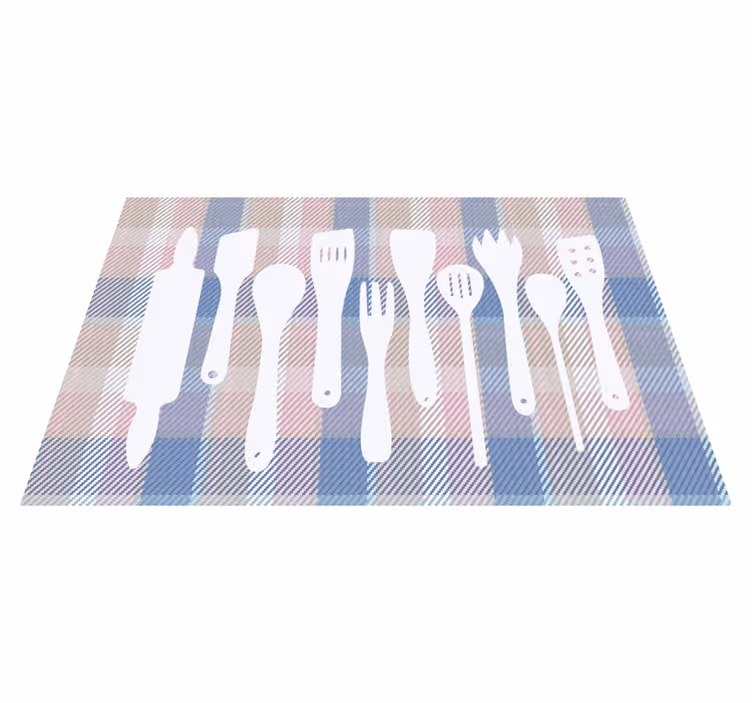 Modern placemat with checked table surface - TenStickers