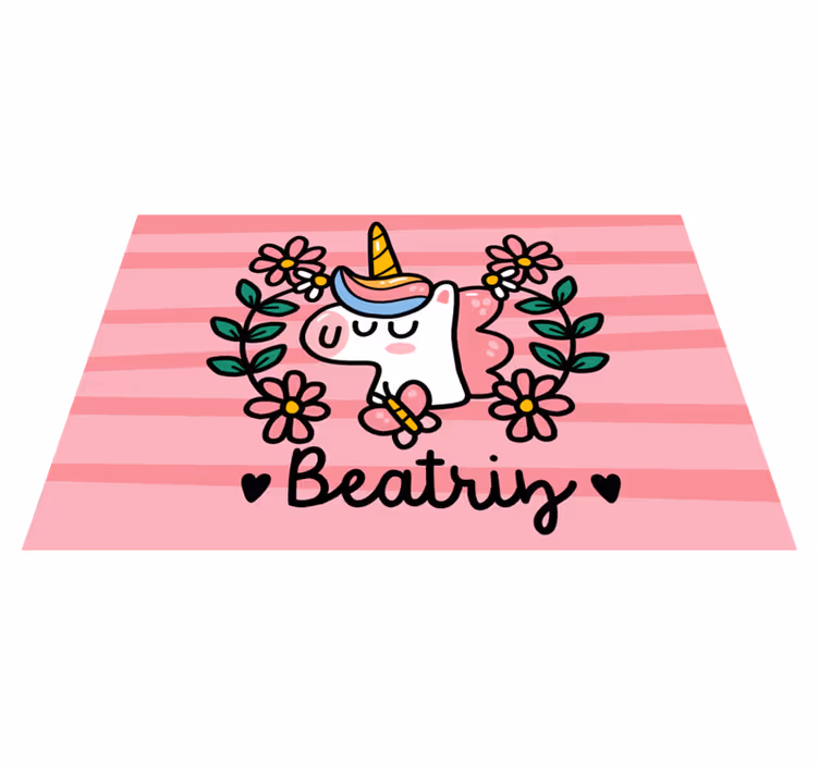 Whimsical unicorn with flowers children placemat - TenStickers