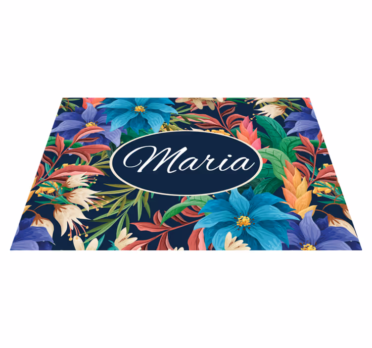 Customisable placemat floral personalized platter - TenStickers