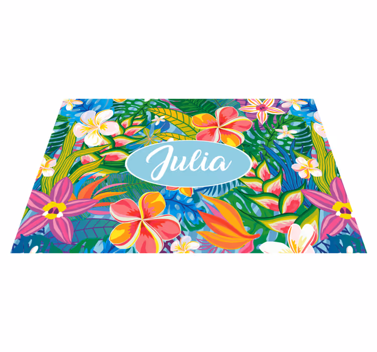 Customisable placemat tropical floral personalised - TenStickers