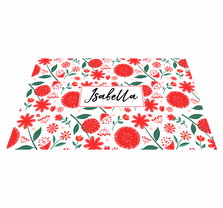 Customisable placemat floral name design - TenStickers