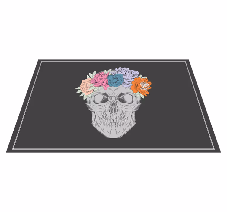 Original placemat skull floral crown - TenStickers
