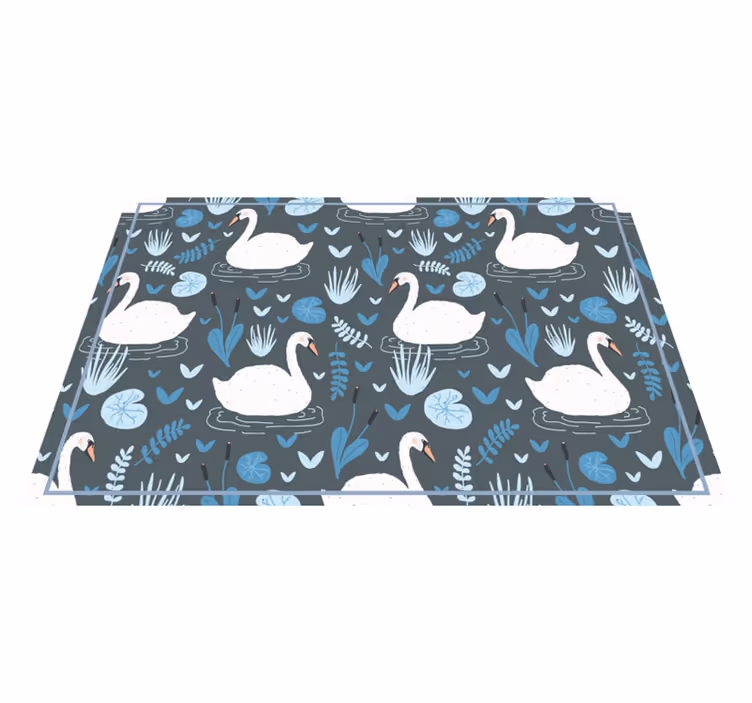 Elegant white swan pattern children placemats - TenStickers