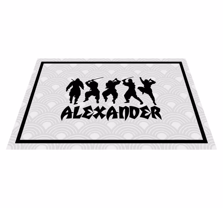 Customisable placemat ninja warrior silhouettes - TenStickers