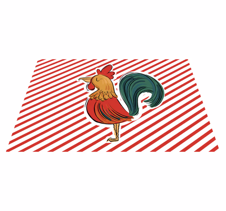 Original placemat rooster with stripes - TenStickers