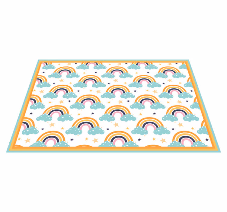 Children placemat colorful rainbow cloud - TenStickers
