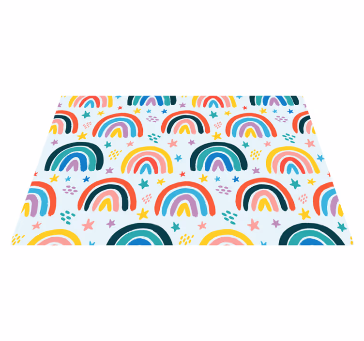 Children placemat with vibrant rainbow design - TenStickers