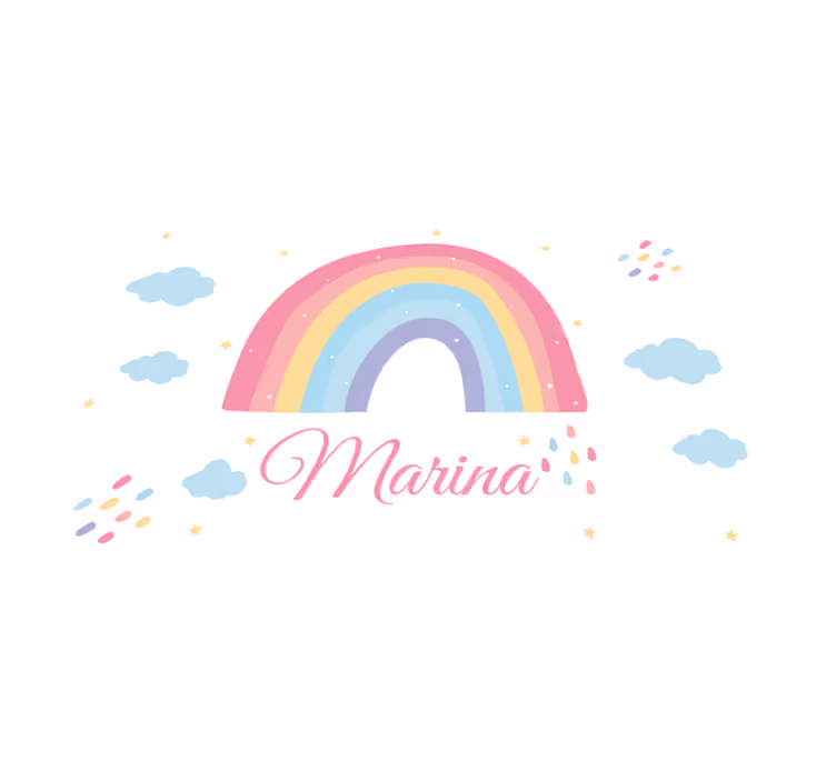 Children placemat rainbow personalized with name - TenStickers