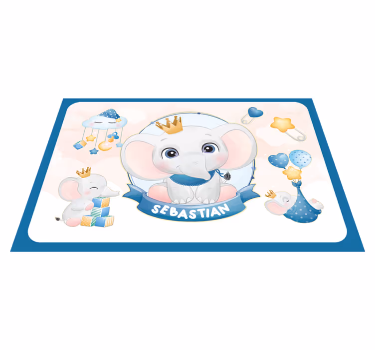 Children placemat with cute elephant design - TenStickers