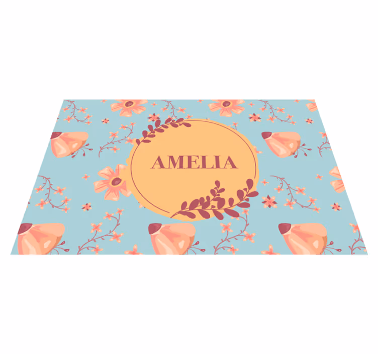 Customisable placemat botanical personalized name - TenStickers