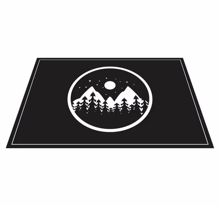 Modern placemat mountain landscape circle - TenStickers