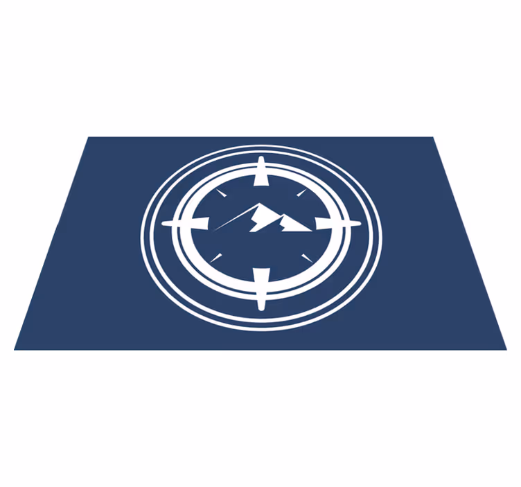 Modern placemat with mountain compass design - TenStickers