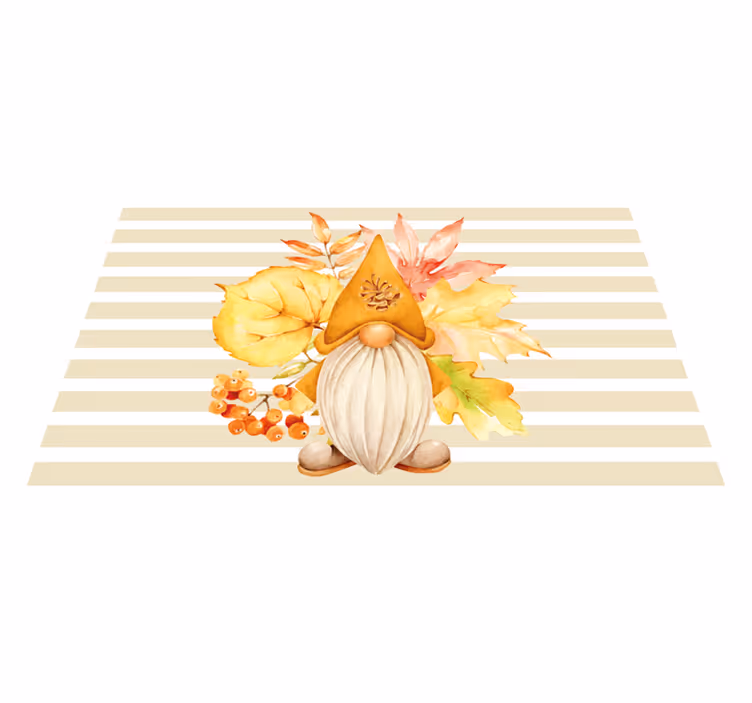 Original placemat gnome with autumn leaves - TenStickers
