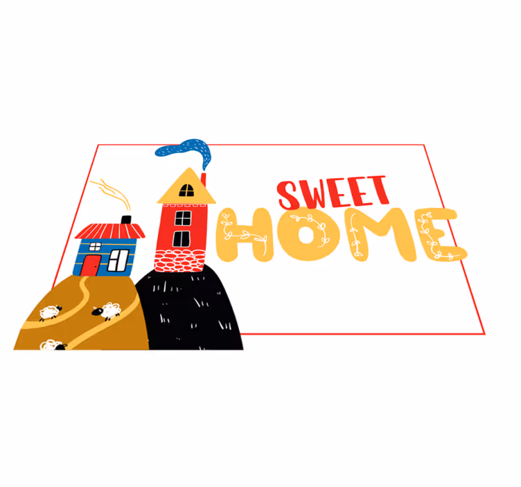 Children placemat colorful house design - TenStickers