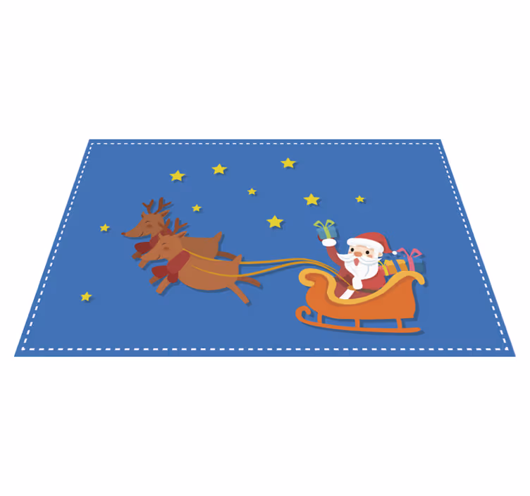 Christmas placemat santa sleigh ride - TenStickers
