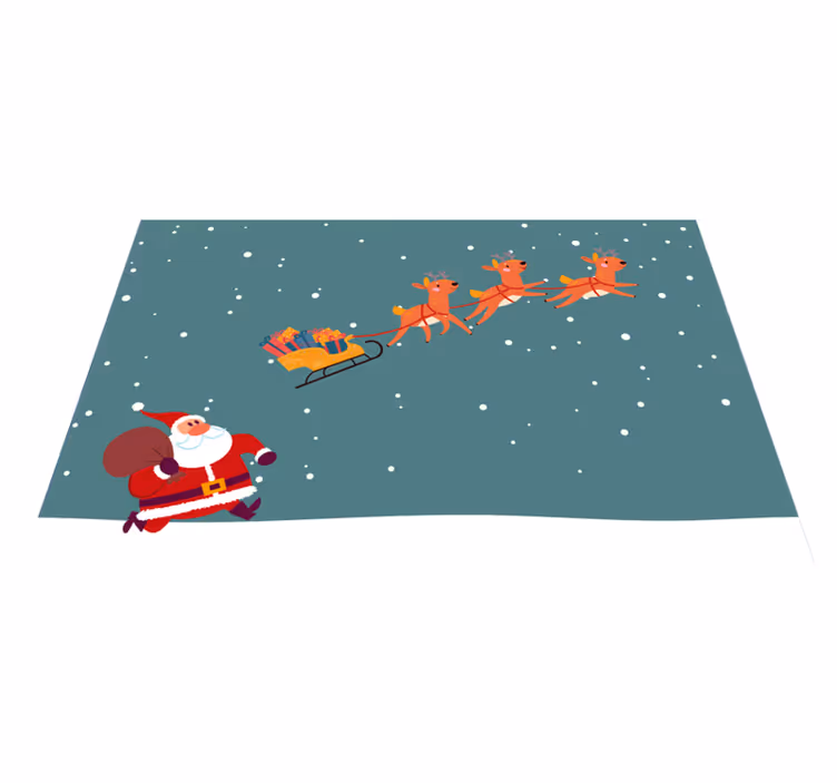 Christmas placemat santa claus sleigh ride - TenStickers