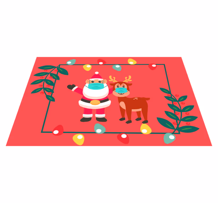 Christmas placemat santa and sleigh design - TenStickers