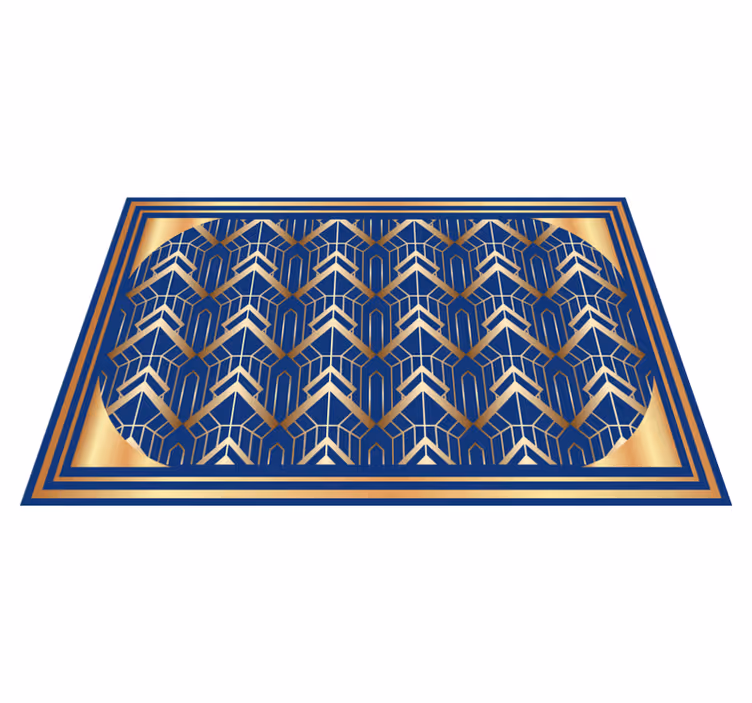Modern art blue and golden deco placemats - TenStickers