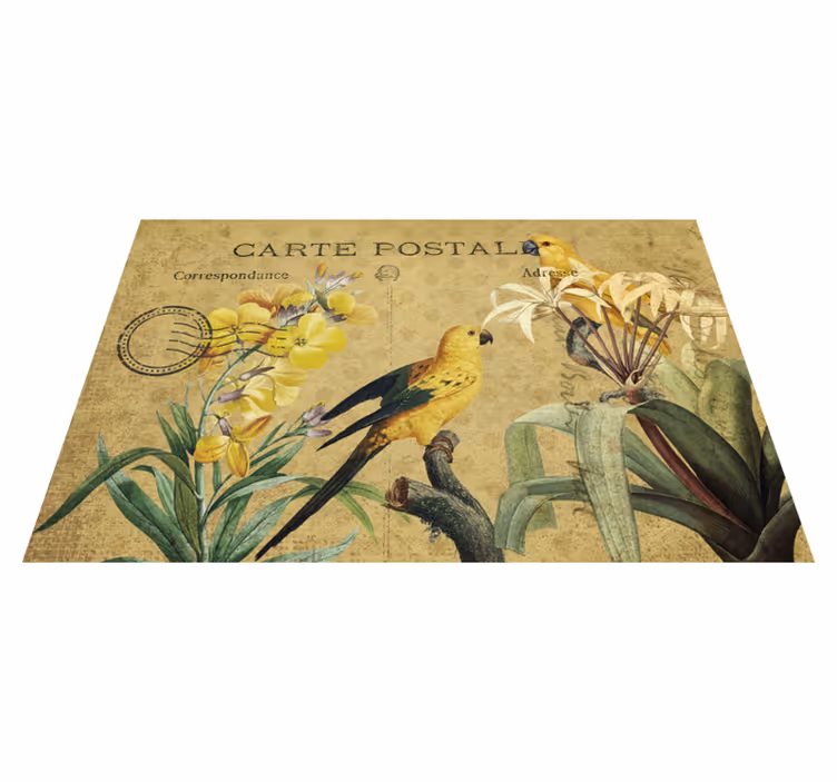 Original placemat vintage floral postcard - TenStickers