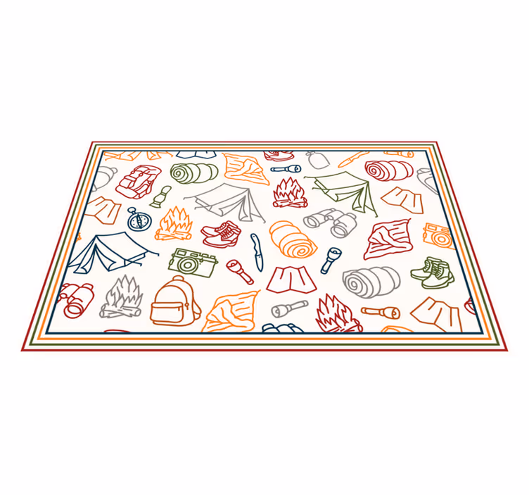 Camping boat, wood fire, boots  table placemats - TenStickers