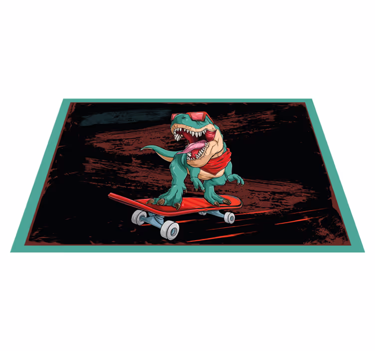 Skating green dinosaur original placemats - TenStickers