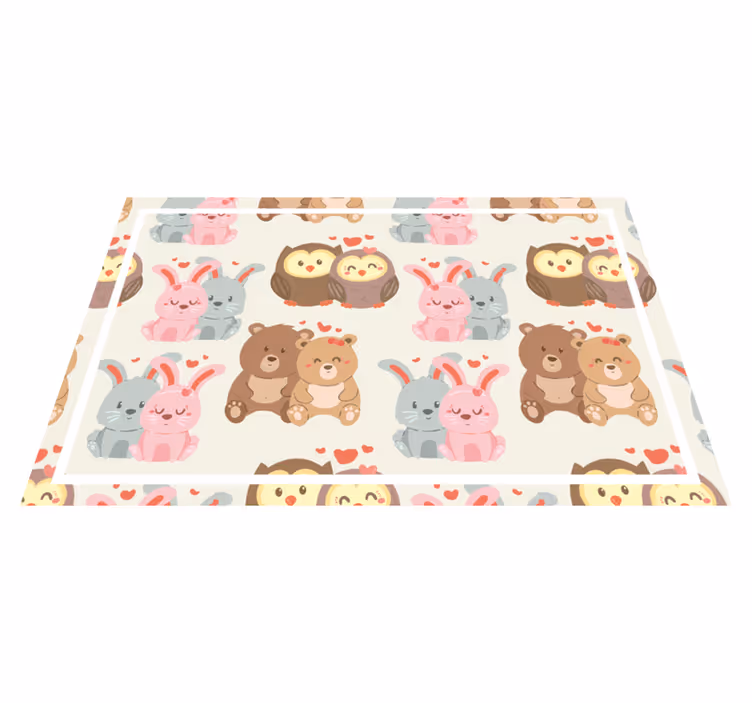 Children placemat cute animal pairs - TenStickers