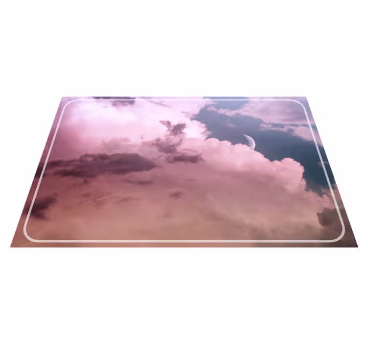 Modern placemat cloudy sky moon design - TenStickers