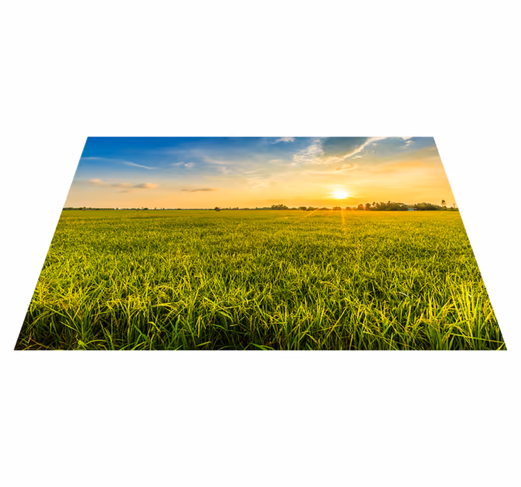 Customisable placemat sunset rice field - TenStickers