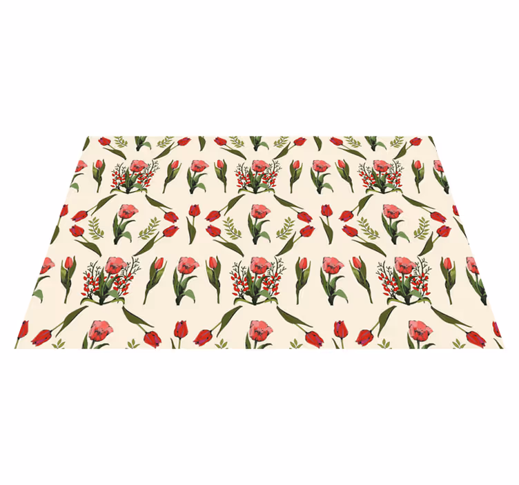 Original placemat red bowl floral design - TenStickers