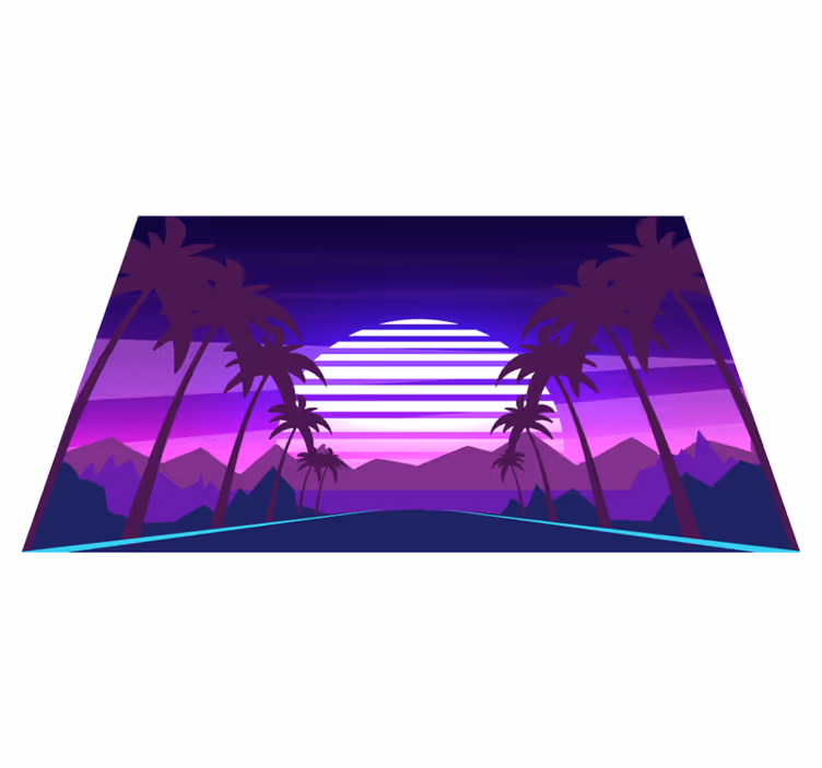 Modern placemat tropical sunset view - TenStickers