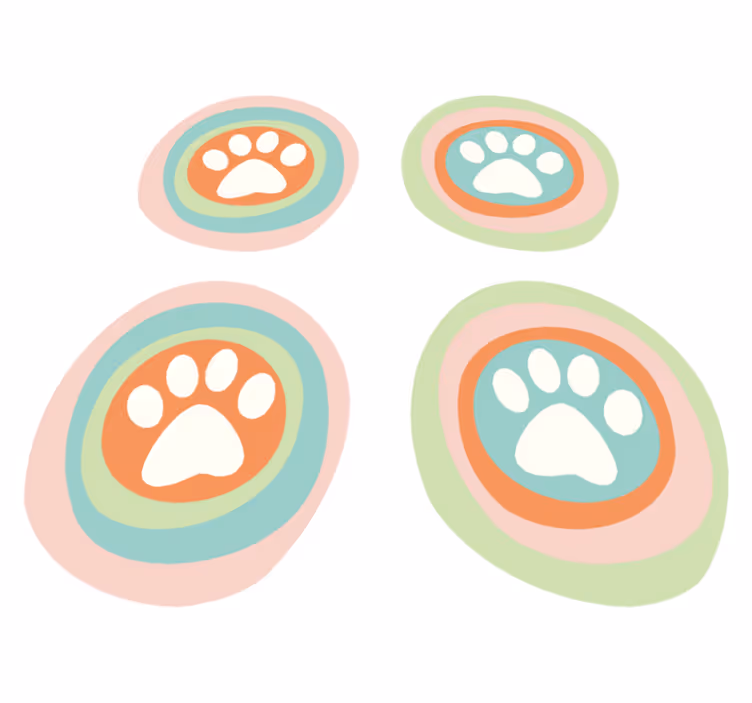 pet paws bowl original placemat - TenStickers