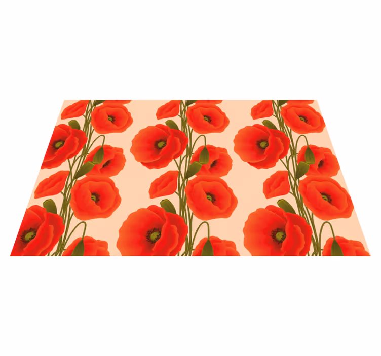 Red poppy flowers pattern Placemat - TenStickers