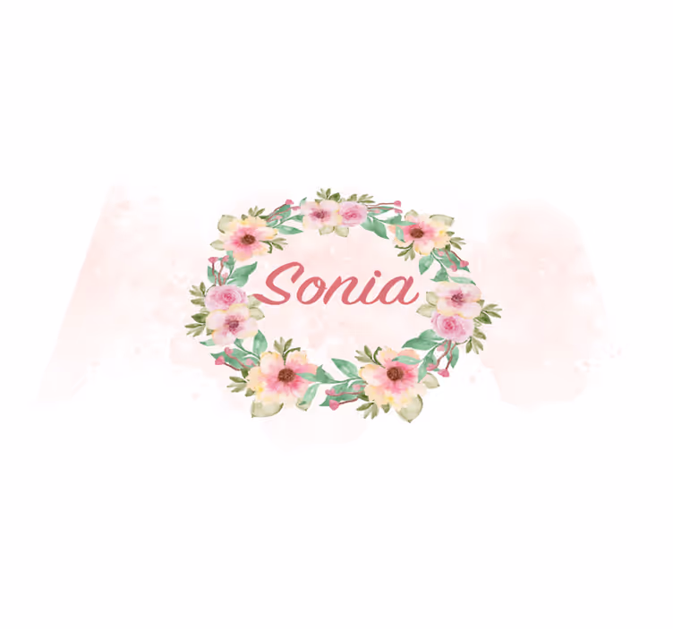 Watercolour flowers custom name placemat - TenStickers