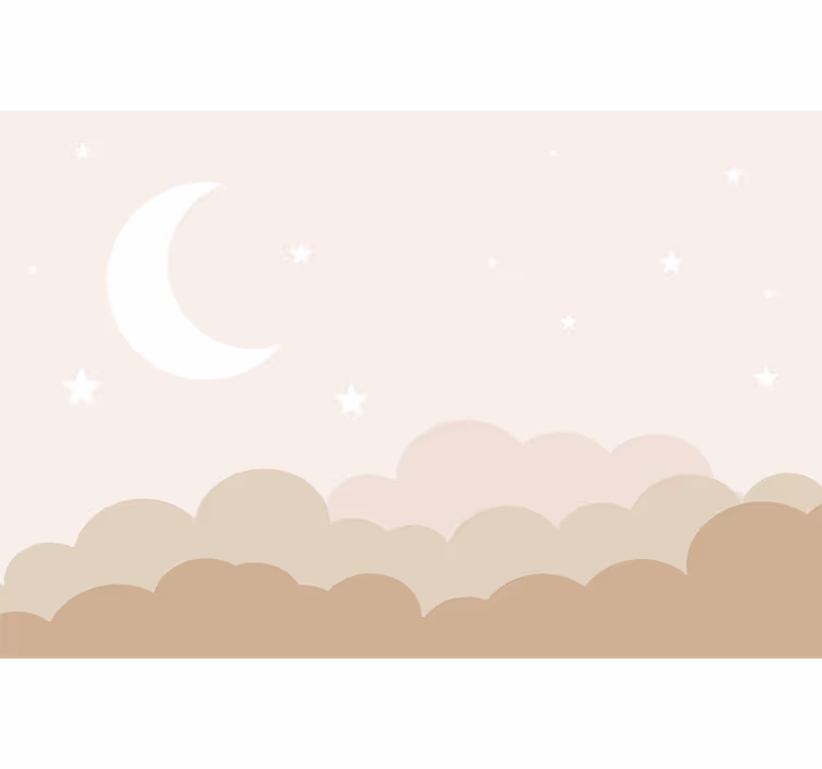 Clouds with stars nursery wall mural - TenStickers
