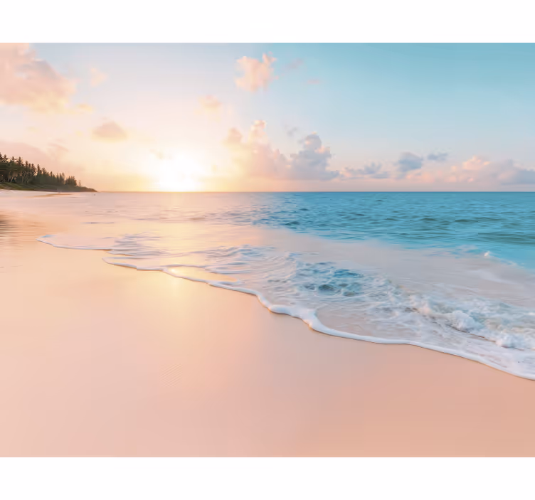 Calmed sunset design sea animals wall mural - TenStickers