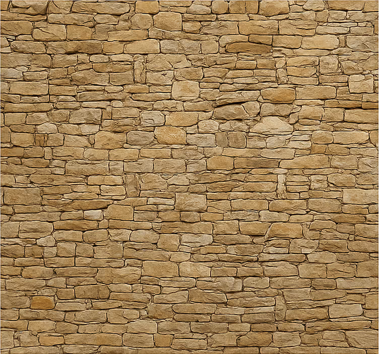 Beige rock facade living room wall mural - TenStickers