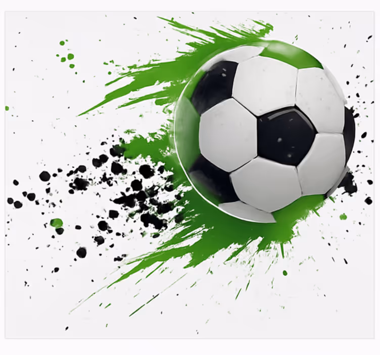 Green football ball teenage wall mural - TenStickers