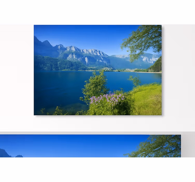 Tranquil Mountain Lake mountain wall mural - TenStickers